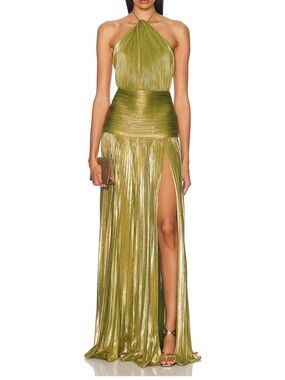 Retrofete Thalia Dress in Metallic Peridot